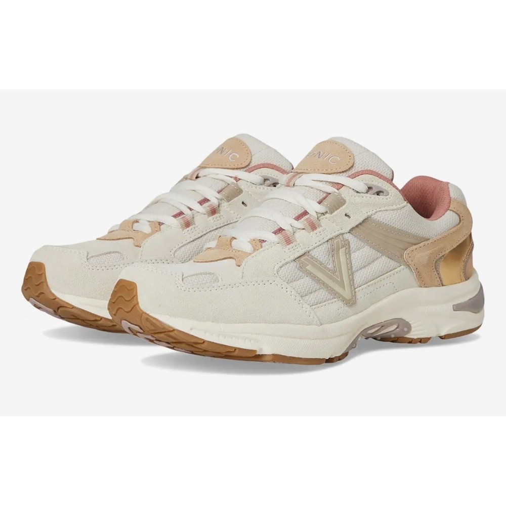 Vionic Women's Cream, Tan & Pink Casual Athletic Sneakers